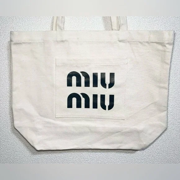 MIU MIU Limited Edition White Canvas Tote - Picture 3 of 5